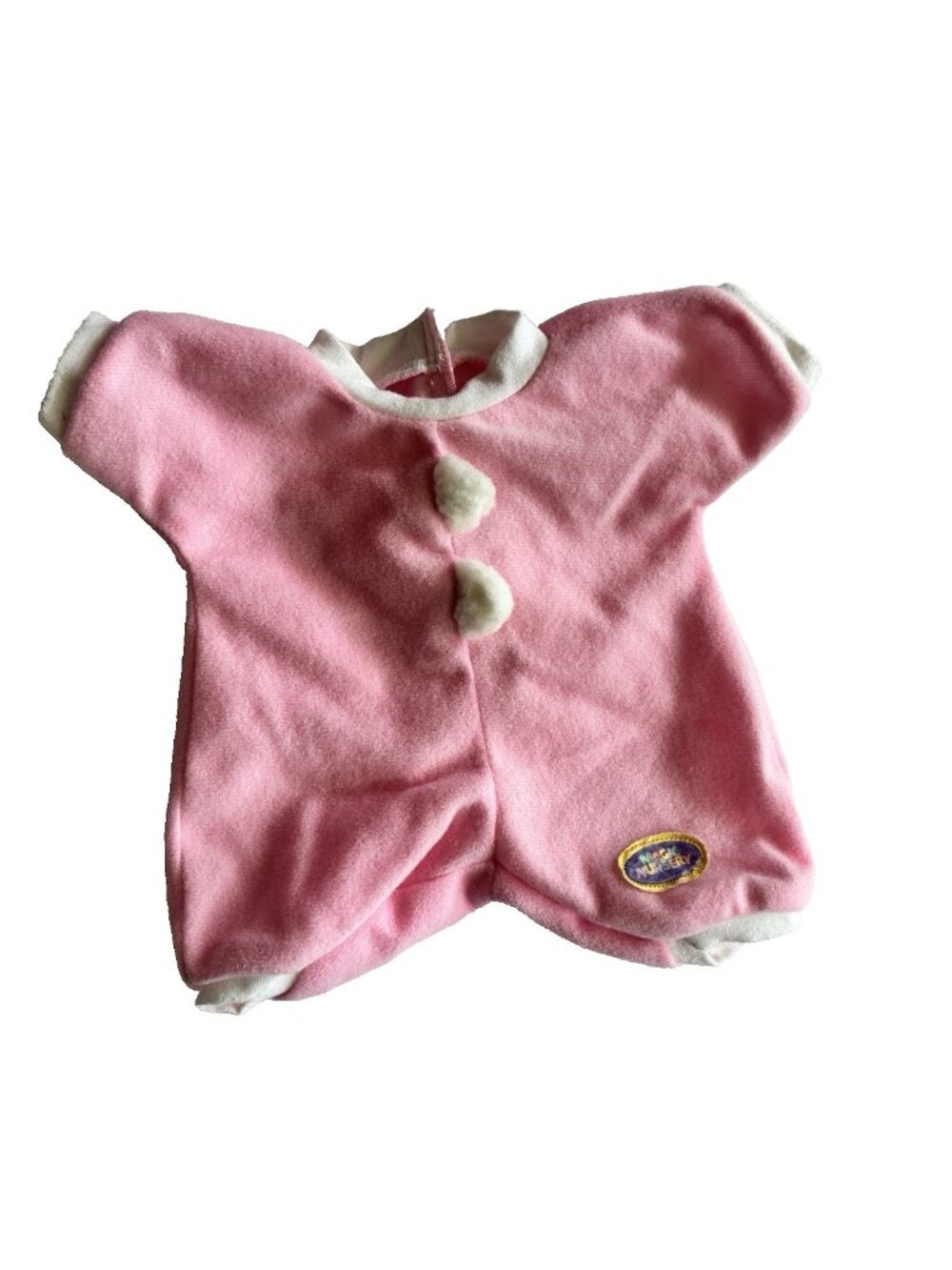 Vintage Magic Nursery Doll Pink Fleece Romper Pajamas Outfit Baby Doll Clothes